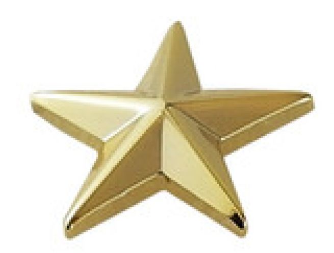1 - STAR COLLAR PINS, 5/8" TALL - SOLD IN PAIRS.